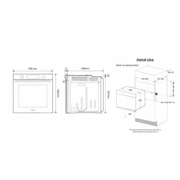 İkili Pişirme Teknolojili Gri Ankastre Fırın